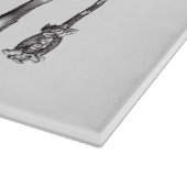 papiermachine Black White Fork Spoon Knife 1800's Snijplank (Hoek)