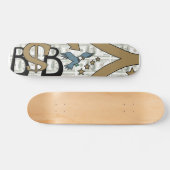 Papiermachine/bruin/grijs Skateboard (Horizontaal)