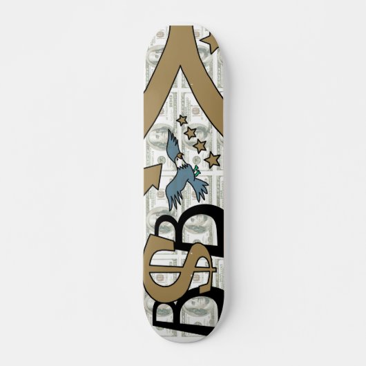 Papiermachine/bruin/grijs Skateboard (Voorkant)