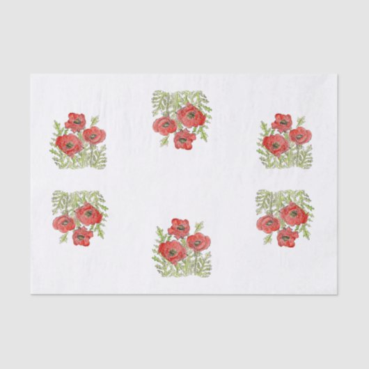 Papiermakerij met papaver tissuepapier (Voorkant)