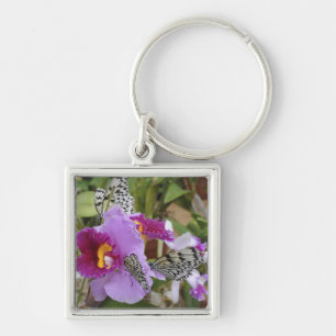Papiermijt Butterflies (Idea leuconoe) op Sleutelhanger