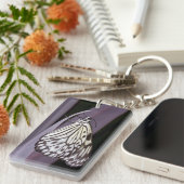 Papiermijt vlinder op paars sleutelhanger (Voorkant Rechts)