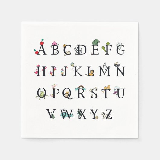 PAPIERNAPKIN : ALPHABET CHART SERVET (Voorkant)