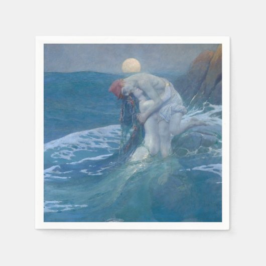 PAPIERNAPKIN : MERMAID : HOWARD PYLE SERVET (Voorkant)