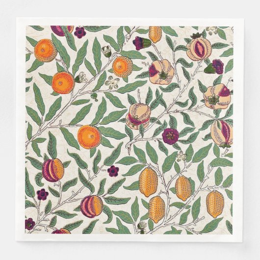 PAPIERNAPKIN : WILLIAM MORRIS : POMEGRANATEN SERVET (Voorkant)