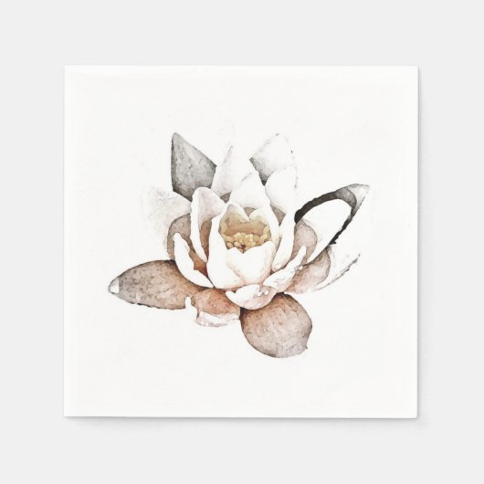 PAPIERNAPKIN : WITTE LOTUS SERVET (Voorkant)