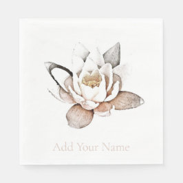 PAPIERNAPKIN : WITTE LOTUS +  SERVET