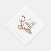 PAPIERNAPKIN : WITTE LOTUS + SERVET (Hoek)