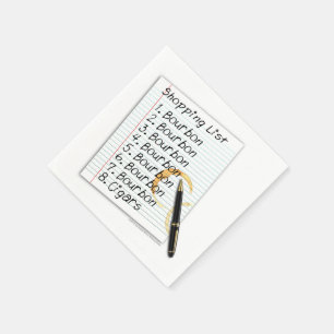 PAPIERNAPKINS - BOURBON LOVERS SHOPPT LIST SERVETTEN