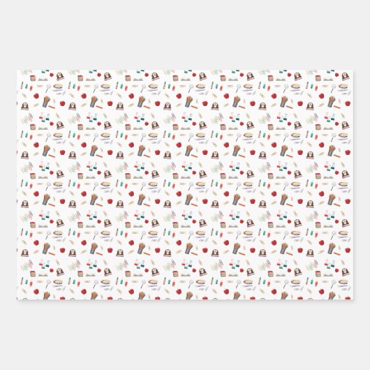 Papieromslag van de leraar, themaomslag van de sch inpakpapier vel (Voorkant)