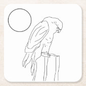 PapierOnderzetter instellen - valk naar kleur Kartonnen Onderzetters (Voorkant)