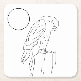 PapierOnderzetter instellen - valk naar kleur Kartonnen Onderzetters