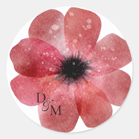 Papieroppies voor weefsel ronde sticker (Voorkant)