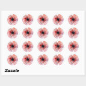 Papieroppies voor weefsel ronde sticker (Vel)