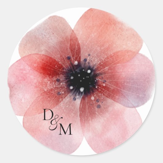 Papieroppies voor weefsel ronde sticker (Voorkant)