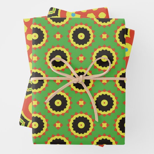 Papierpak 172 Decoratief Rood Groen Geel Inpakpapier Vel (In situ)