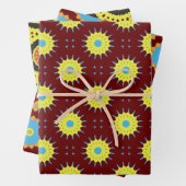 Papierpak 174 Decoratief Bruin Blauw Geel Inpakpapier Vel (In situ)