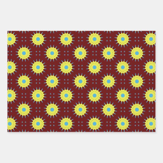 Papierpak 175 Decoratief Bruin Blauw Geel Inpakpapier Vel (Voorkant 2)