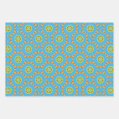 Papierpak 175 Decoratief Bruin Blauw Geel Inpakpapier Vel (Voorkant)