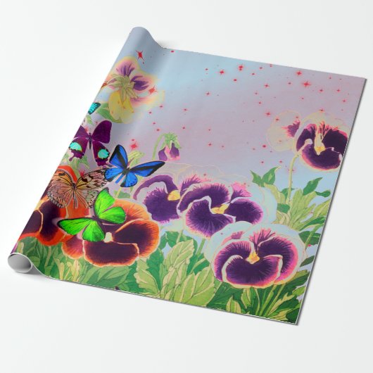 Papierpanners met RODE STARS Cadeaupapier (Uitgerold)