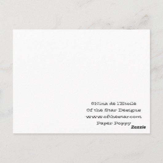Papierpapaver Briefkaart (Achterkant)