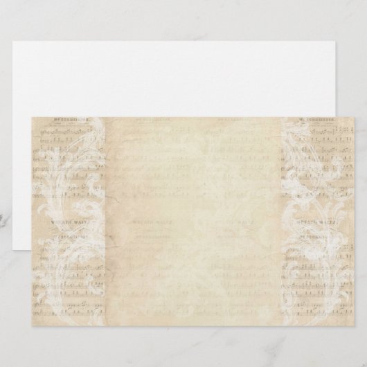 Papierpapier , muziekblad Blush Briefpapier (Voorkant / Achterkant)