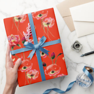 Papierpatroon op rood cadeaupapier