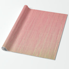 PapierpINK met GREEN STRIPES MET TOEGEVOEGDE PIJN Cadeaupapier