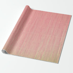 PapierpINK met GREEN STRIPES MET TOEGEVOEGDE PIJN Cadeaupapier