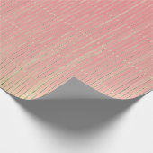 PapierpINK met GREEN STRIPES MET TOEGEVOEGDE PIJN Cadeaupapier (Hoek)