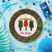 Papierplaat van Mexicaanse Fiesta, drie grote amig Papieren Bordje (Feest)