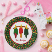 Papierplaat van Mexicaanse Fiesta, drie grote amig Papieren Bordje (Feest)