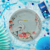 PapierplaatAziatische    kraanbloem Papieren Bordje (Feest)