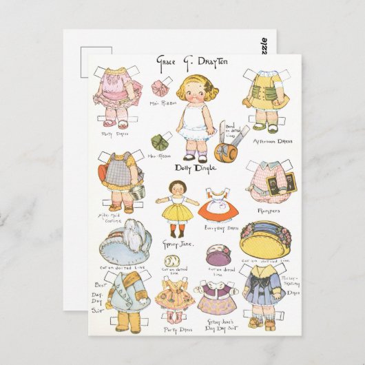 papierpop briefkaart (Voorkant / Achterkant)