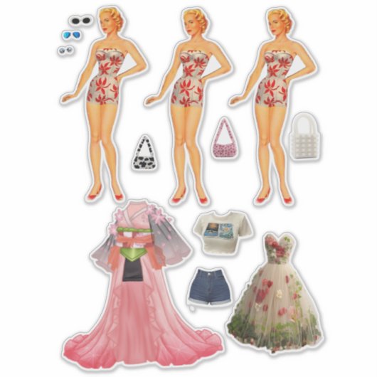 Papierpop Sticker (Voorkant)