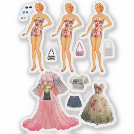 Papierpop Sticker (Voorkant)