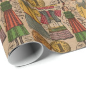 Papierpop uit 1930 Poolse kleding Cadeaupapier (Rol Hoek)