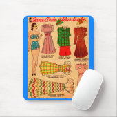 Papierpop van 1930 Jane Arden en zes outfits Muismat (Met muis)