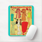 Papierpop van 1930 Jane Arden White gown en nog ve Muismat (Met muis)