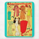 Papierpop van 1930 Jane Arden White gown en nog ve Muismat (Voorkant)