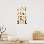 papierpoppen, 1 van 2, crème achtergrond poster (Keuken)