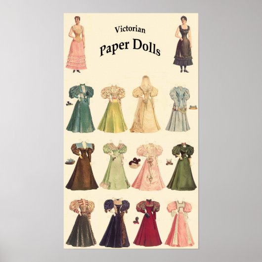  papierpoppen, 2 van 2, crème achtergrond poster (Voorkant)
