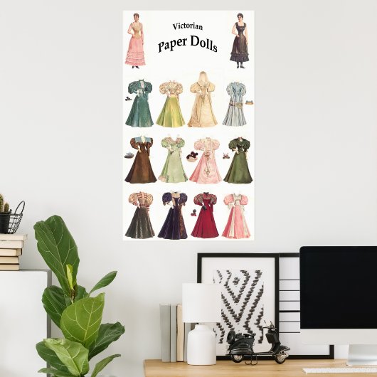 papierpoppen, 2 van 2 poster (Thuiskantoor)