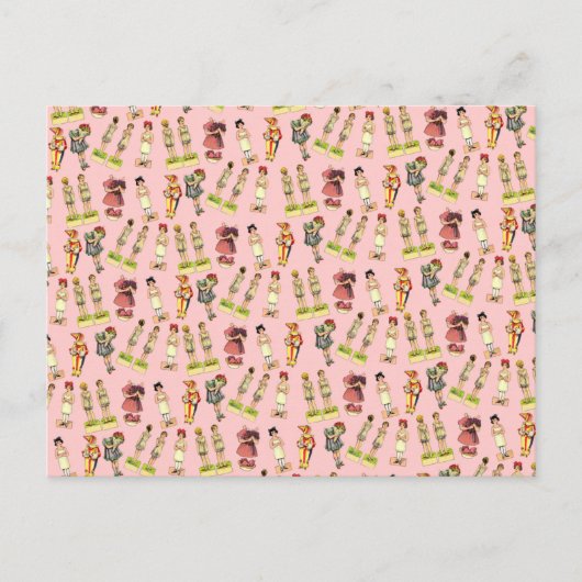 papierpoppen briefkaart (Voorkant)