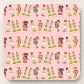  papierpoppen drankjes onderzetter (Voorkant)