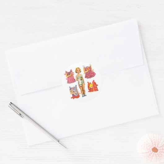  papierpoppen ronde sticker (Envelop)