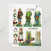 Papierpoppen voor feilpapier briefkaart (Voorkant / Achterkant)