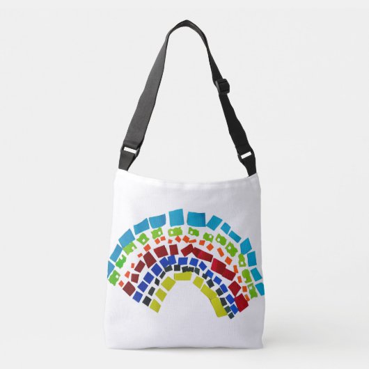 Papierregenboog Crossbody Tas (Voorkant)