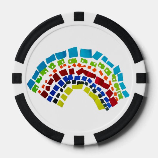 Papierregenboog Poker Chips (Voorkant)