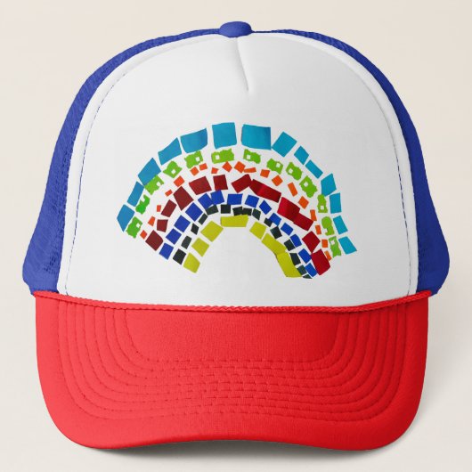 Papierregenboog Trucker Pet (Voorkant)